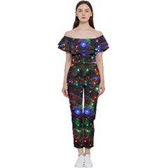 Christmas Lights Bardot Ruffle Jumpsuit by Apen