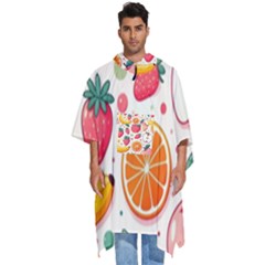 Fruit Sweet Pattern Men s Hooded Rain Ponchos by Ravend