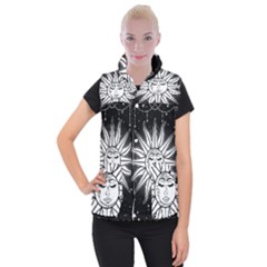 Sun Moon Star Universe Space Women s Button Up Vest by Ravend