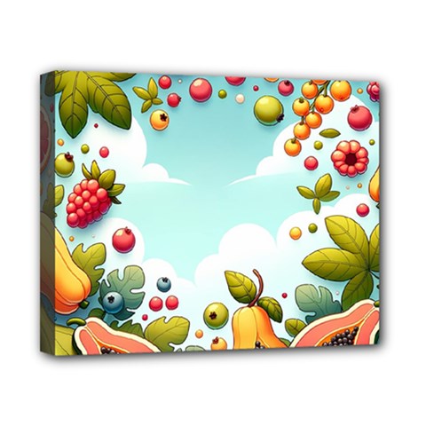 Fruits Sweet Papaya Orange Pattern Canvas 10  X 8  (stretched) by Ravend