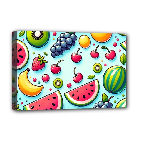 Fruits Sweet Pattern Deluxe Canvas 18  X 12  (stretched) by Ravend