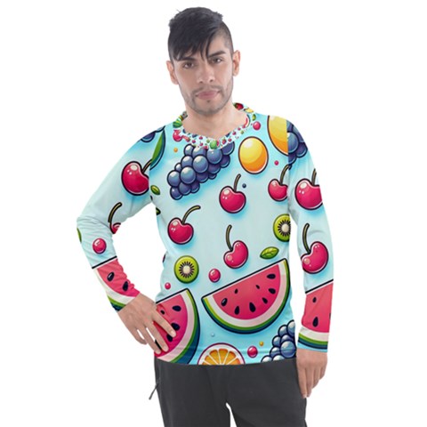 Fruits Sweet Pattern Men s Pique Long Sleeve T-shirt by Ravend