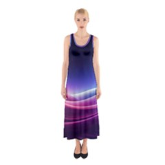 Cosmic Galaxy Quantum Art Nature Sleeveless Maxi Dress by Ravend