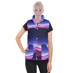 Cosmic Galaxy Quantum Art Nature Women s Button Up Vest by Ravend