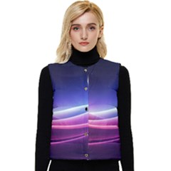 Cosmic Galaxy Quantum Art Nature Women s Button Up Puffer Vest by Ravend