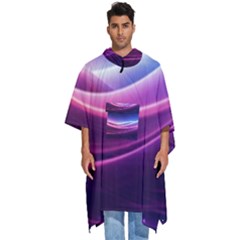 Cosmic Galaxy Quantum Art Nature Men s Hooded Rain Ponchos by Ravend