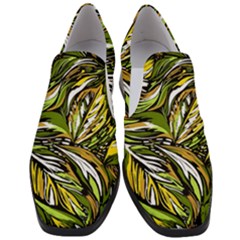 Foliage Pattern Texture Background Women Slip On Heel Loafers by Ravend