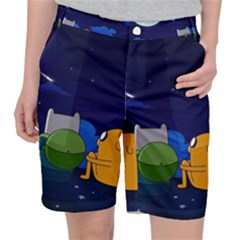 Adventure Time Jake And Finn Night Women s Pocket Shorts by Sarkoni