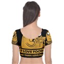 Adventure Time Jake  I Love Food Velvet Short Sleeve Crop Top  View2