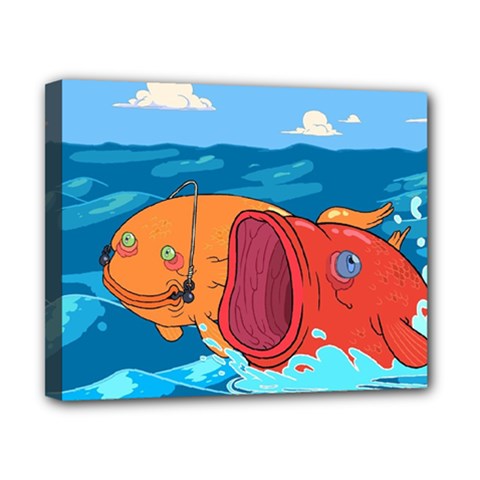 Adventure Time Fish Landscape Canvas 10  X 8  (stretched) by Sarkoni