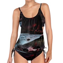 Artistic Creepy Dark Evil Fantasy Halloween Horror Psychedelic Scary Spooky Tankini Set by Sarkoni