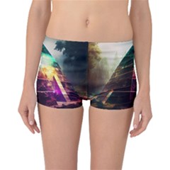 Tropical Forest Jungle Ar Colorful Midjourney Spectrum Trippy Psychedelic Nature Trees Pyramid Boyleg Bikini Bottoms by Sarkoni