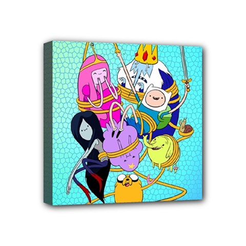 Adventure Time Cartoon Mini Canvas 4  X 4  (stretched) by Sarkoni