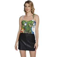 Anime My Neighbor Totoro Jungle Flowy Camisole Tie Up Top by Sarkoni