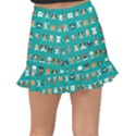 Different Type Vector Cartoon Dog Faces Fishtail Mini Chiffon Skirt View2