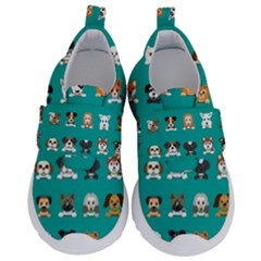 Different Type Vector Cartoon Dog Faces Kids  Velcro No Lace Shoes by Bedest