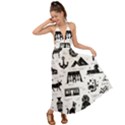 Dark Seamless Pattern Symbols Landmarks Signs Egypt Backless Maxi Beach Dress View1