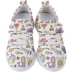 Fantasy Things Doodle Style Vector Illustration Kids  Velcro Strap Shoes by Bedest