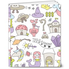 Fantasy Things Doodle Style Vector Illustration 8  X 10  Hardcover Notebook by Bedest