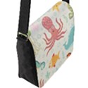 Underwater Seamless Pattern Light Background Funny Flap Closure Messenger Bag (L) View2