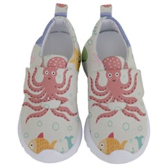 Underwater Seamless Pattern Light Background Funny Kids  Velcro No Lace Shoes by Bedest