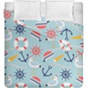 Nautical Marine Symbols Seamless Pattern Duvet Cover Double Side (King Size) View2