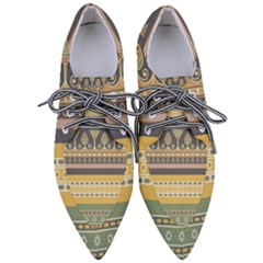 Seamless Pattern Egyptian Ornament With Lotus Flower Pointed Oxford Shoes by Hannah976