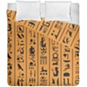 Egyptian Hieroglyphs Ancient Egypt Letters Papyrus Background Vector Old Egyptian Hieroglyph Writing Duvet Cover Double Side (California King Size) View1