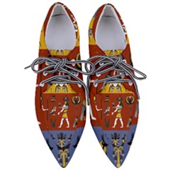 Ancient Egyptian Religion Seamless Pattern Pointed Oxford Shoes by Hannah976