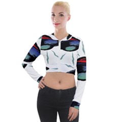 Alien Unidentified Flying Object Ufo Long Sleeve Cropped Velvet Jacket by Sarkoni