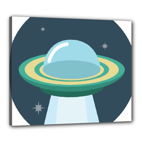 Illustration Ufo Alien  Unidentified Flying Object Canvas 24  X 20  (stretched) by Sarkoni