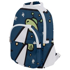 Ufo Alien Unidentified Flying Object Rounded Multi Pocket Backpack by Sarkoni