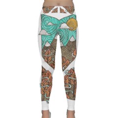 Psychedelic Art Painting Peace Drawing Landscape Art Peaceful Classic Yoga Leggings by Sarkoni