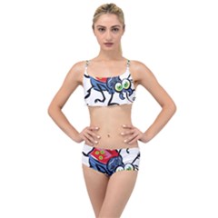 Bug Black Insect Animal Layered Top Bikini Set by Sarkoni