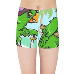 Parrot Hat Cartoon Captain Kids  Sports Shorts by Sarkoni