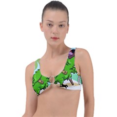 Parrot Hat Cartoon Captain Ring Detail Bikini Top by Sarkoni