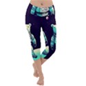 Bear Astronaut Futuristic Lightweight Velour Capri Yoga Leggings View1
