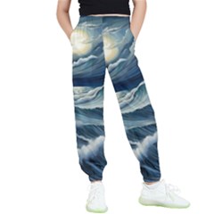 Waves Storm Sea Kids  Joggers by Bedest