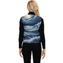 Waves Storm Sea Women s Button Up Puffer Vest View2