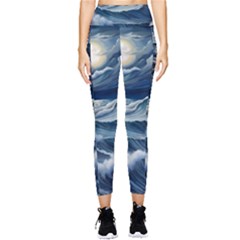 Waves Storm Sea Pocket Leggings  by Bedest