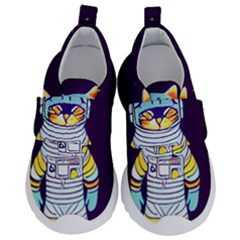 Cat Astronaut Space Retro Universe Kids  Velcro No Lace Shoes by Bedest