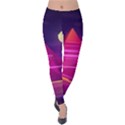 Egyptian Pyramids Night Landscape Cartoon Velvet Leggings View1