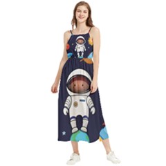 Boy Spaceman Space Rocket Ufo Planets Stars Boho Sleeveless Summer Dress by Ndabl3x