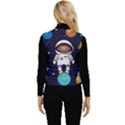 Boy Spaceman Space Rocket Ufo Planets Stars Women s Button Up Puffer Vest View2