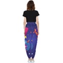 Cartoon Funny Aliens With Ufo Duck Starry Sky Set Women s Tapered Pants View2