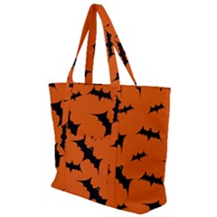 Halloween Card With Bats Flying Pattern Zip Up Canvas Bag by Hannah976