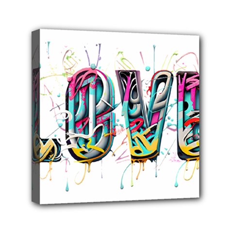 Graffiti Love Mini Canvas 6  X 6  (stretched) by essentialimage