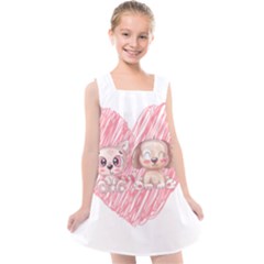 Paw Dog Pet Puppy Canine Cute Kids  Cross Back Dress by Sarkoni