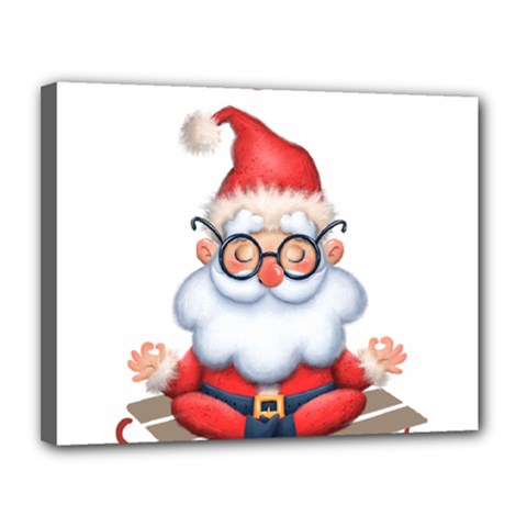 Santa Glasses Yoga Chill Vibe Canvas 14  X 11  (stretched) by Sarkoni