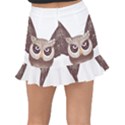 Owl Bird Feathers Fishtail Mini Chiffon Skirt View2